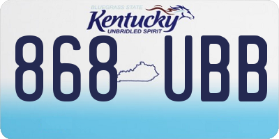 KY license plate 868UBB