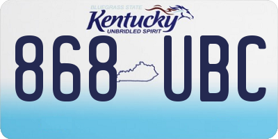 KY license plate 868UBC