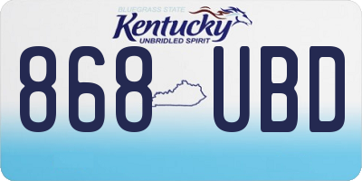 KY license plate 868UBD