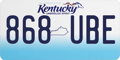 KY license plate 868UBE
