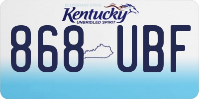 KY license plate 868UBF