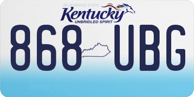 KY license plate 868UBG