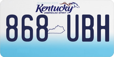 KY license plate 868UBH