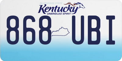 KY license plate 868UBI