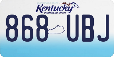 KY license plate 868UBJ