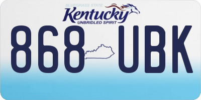 KY license plate 868UBK