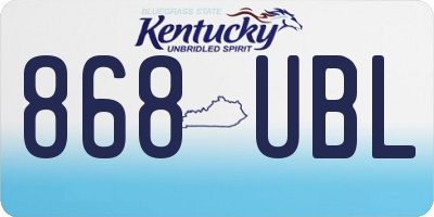 KY license plate 868UBL