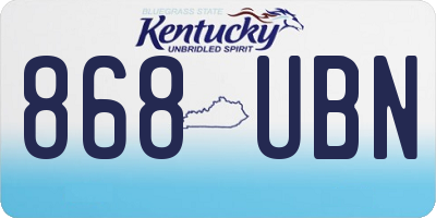 KY license plate 868UBN