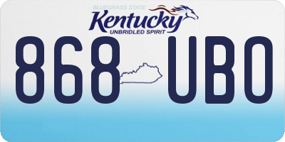 KY license plate 868UBO