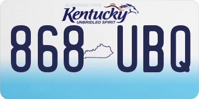 KY license plate 868UBQ