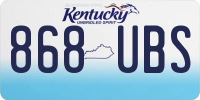 KY license plate 868UBS