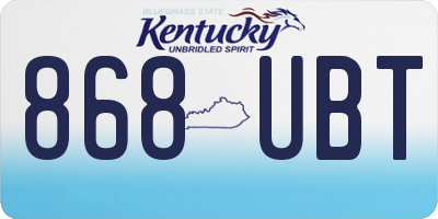 KY license plate 868UBT