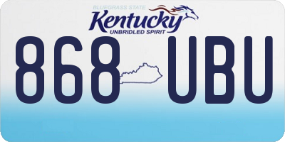 KY license plate 868UBU