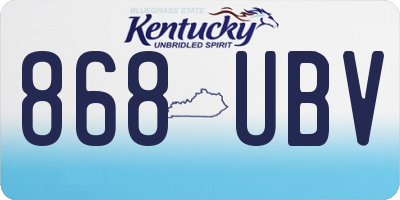 KY license plate 868UBV