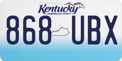 KY license plate 868UBX