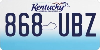 KY license plate 868UBZ