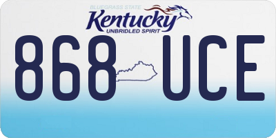 KY license plate 868UCE