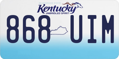 KY license plate 868UIM