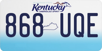 KY license plate 868UQE