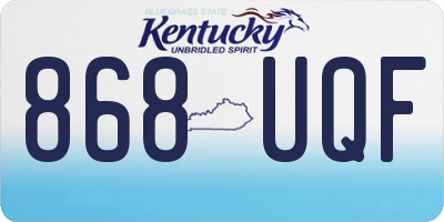 KY license plate 868UQF