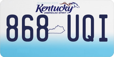 KY license plate 868UQI