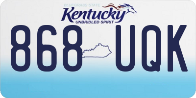 KY license plate 868UQK