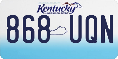 KY license plate 868UQN
