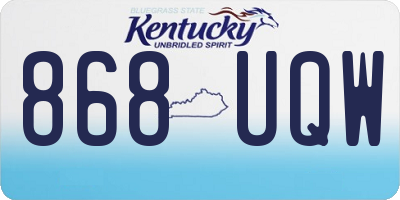 KY license plate 868UQW