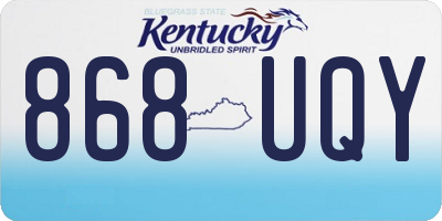 KY license plate 868UQY