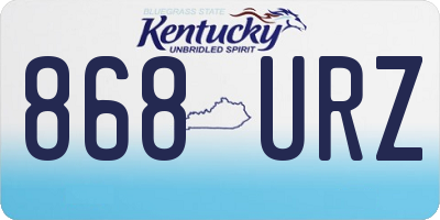 KY license plate 868URZ