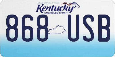 KY license plate 868USB