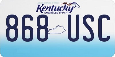 KY license plate 868USC