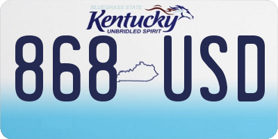 KY license plate 868USD