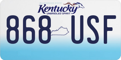 KY license plate 868USF