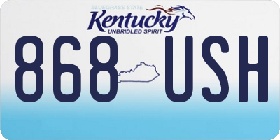 KY license plate 868USH