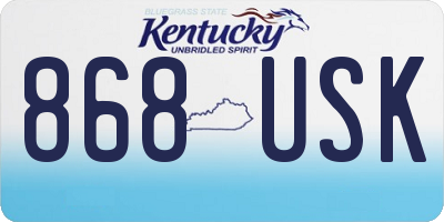KY license plate 868USK