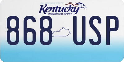 KY license plate 868USP