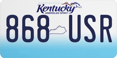 KY license plate 868USR