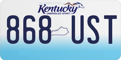 KY license plate 868UST