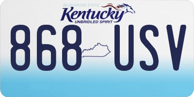 KY license plate 868USV