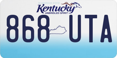 KY license plate 868UTA