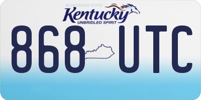 KY license plate 868UTC