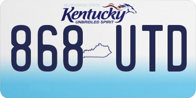KY license plate 868UTD