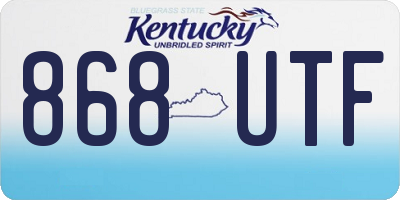 KY license plate 868UTF