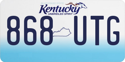 KY license plate 868UTG