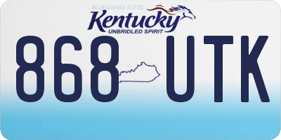 KY license plate 868UTK