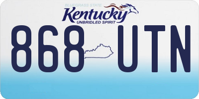 KY license plate 868UTN