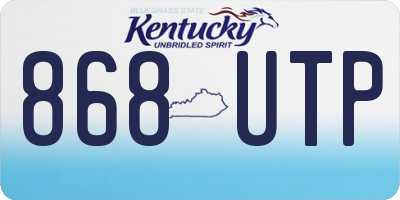 KY license plate 868UTP