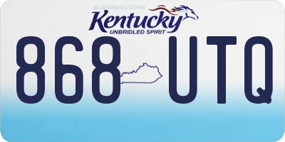 KY license plate 868UTQ