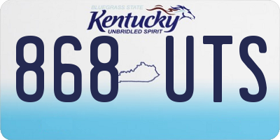 KY license plate 868UTS